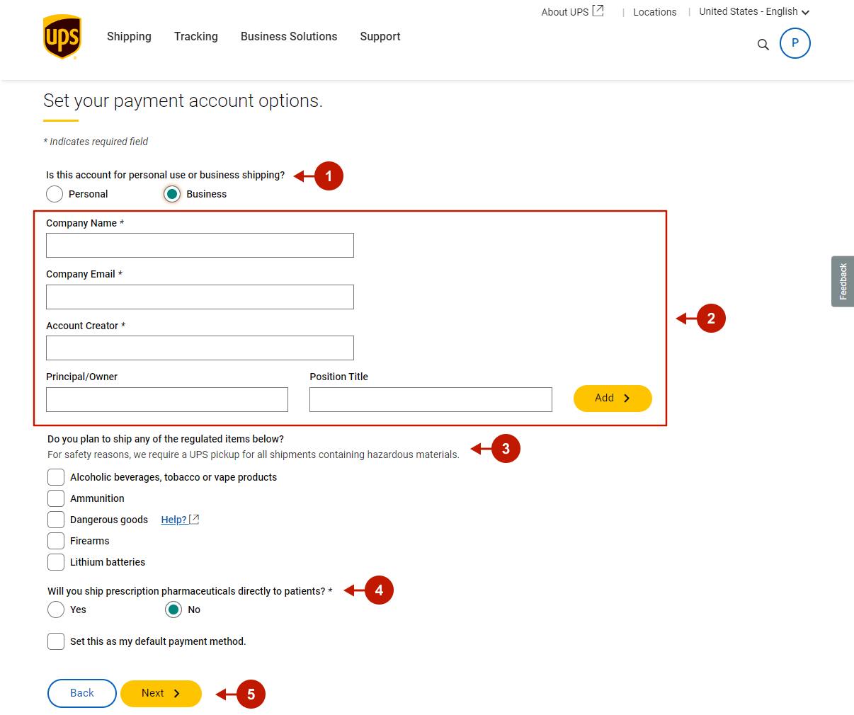 Requesting UPS API Access Key - 6