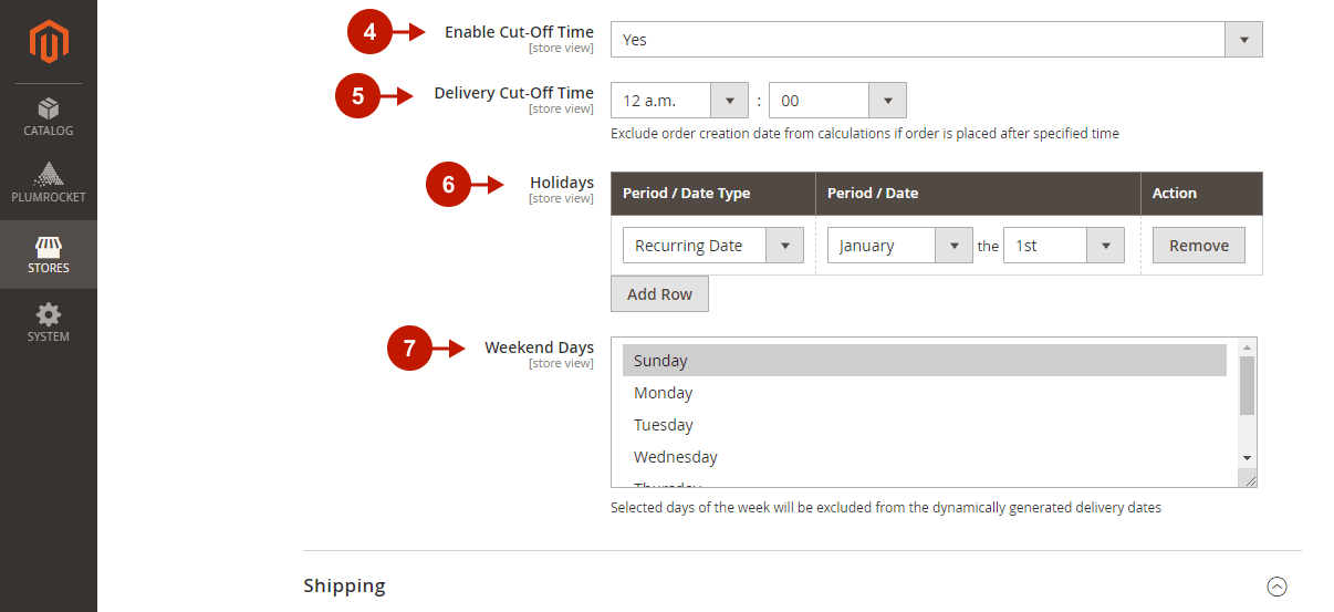 Magento 2 Estimated Delivery Dates extension - Configurations 2