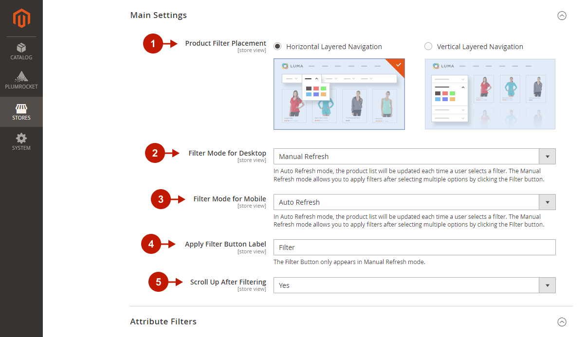 Magento 2 Layered Navigation Extension - Pro - Main Settings