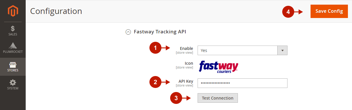 Setting up Magento 2 Fastway tracking integration