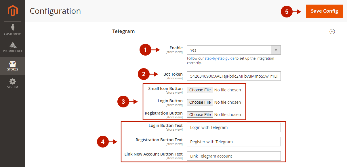 Configuring Magento 2 Telegram Login Integration