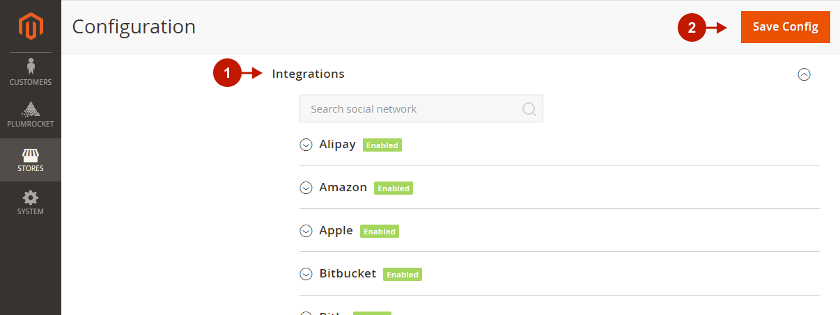 Magento 2 Social Login Pro extension configuration - integraitons