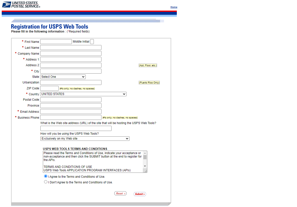 Magento 2 USPS Shipping Tracking Integration - Getting USPS Web Tools credentials