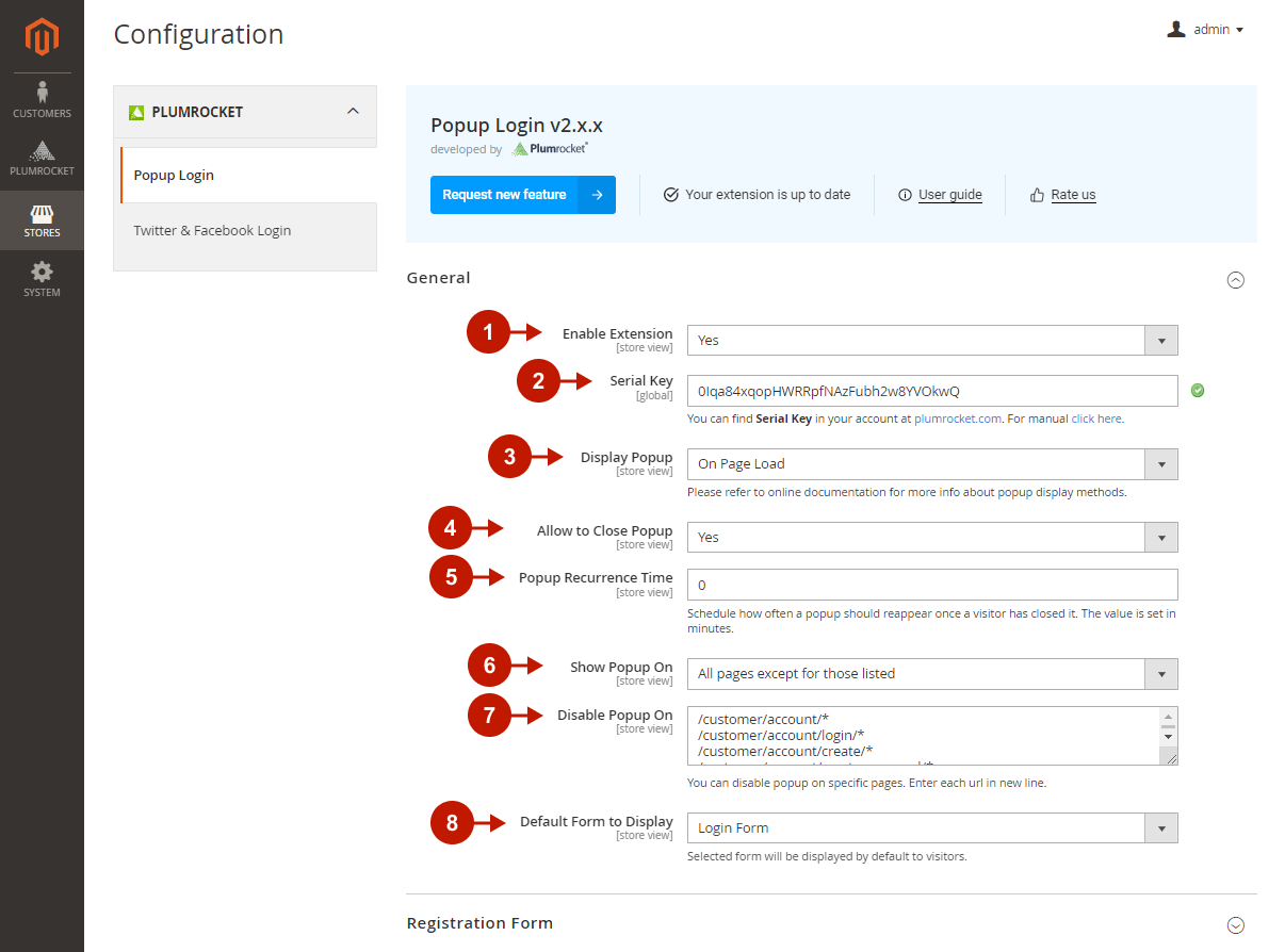 Magento 2 Popup Login Extension Configuration 1