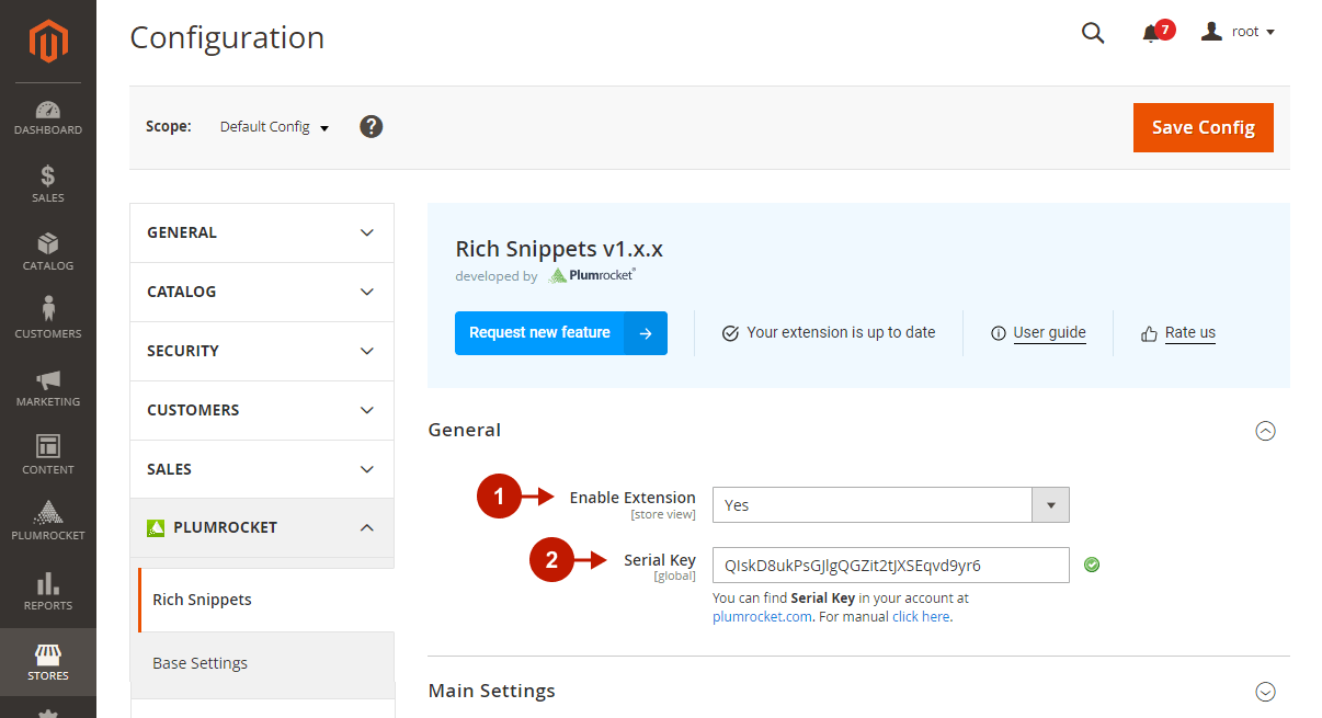 Magento 2 Rich Snippets extension - general configurations