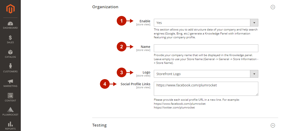 Magento 2 Rich Snippets extension - organization snippet