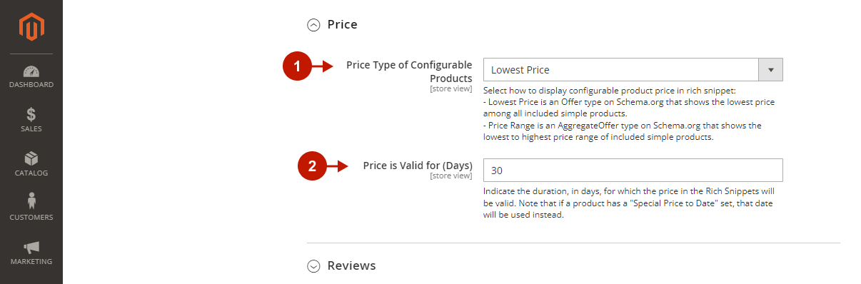 Magento 2 Rich Snippets extension - price snippet