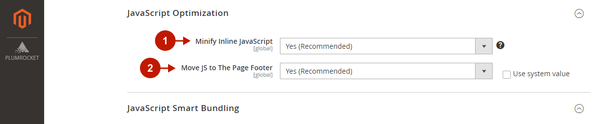 Magento 2 Google Page Speed Optimizer Extension Configuration - JavaScript Optimization
