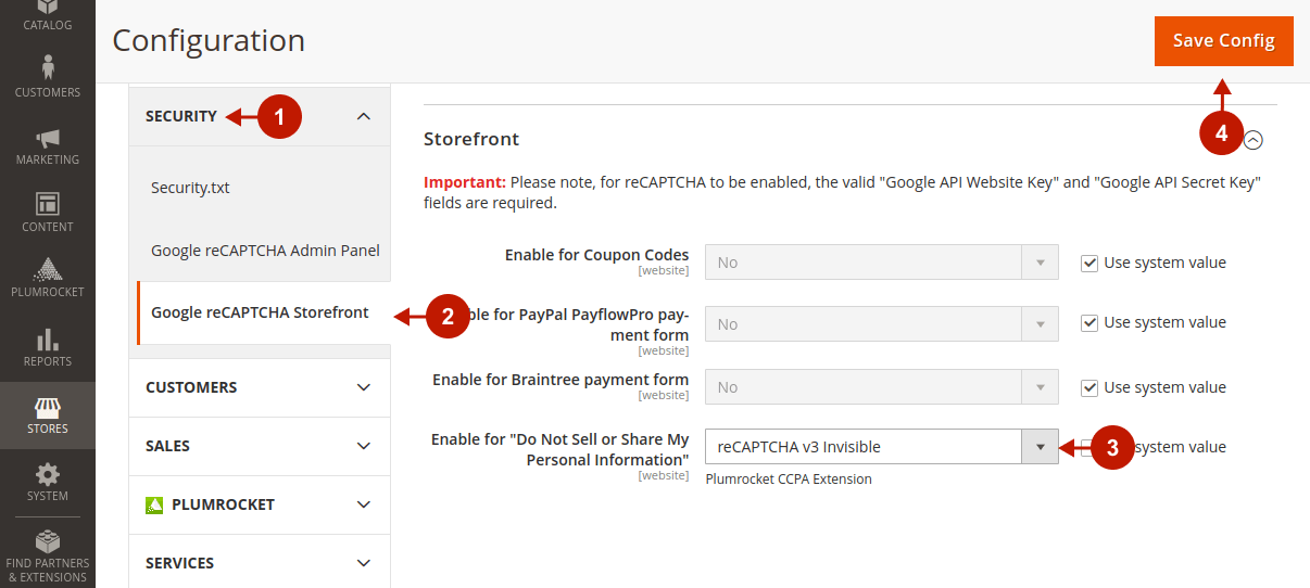 Magento 2 CCPA & CPRA extension configuration - Enable Google ReCaptcha - 2