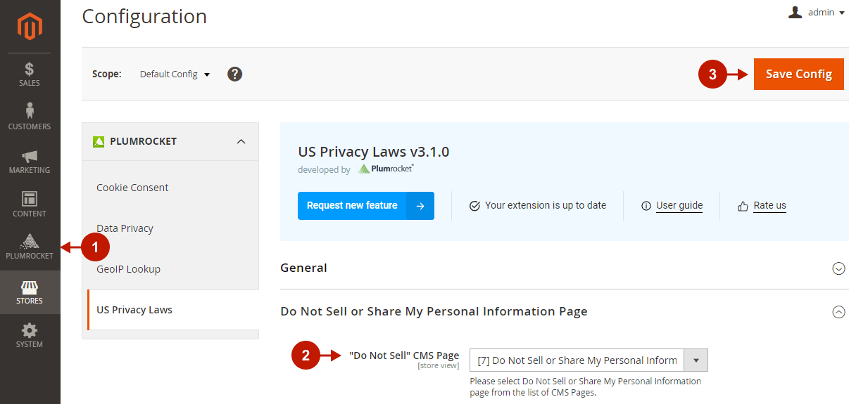 Magento 2 US Privacy Laws - Do Not Sell or Share My Personal Information Page