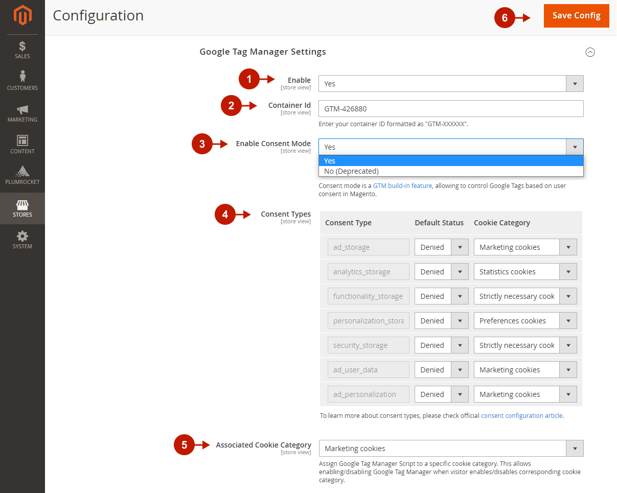 magento 2 cookie consent extension configuration cookie settings gtm