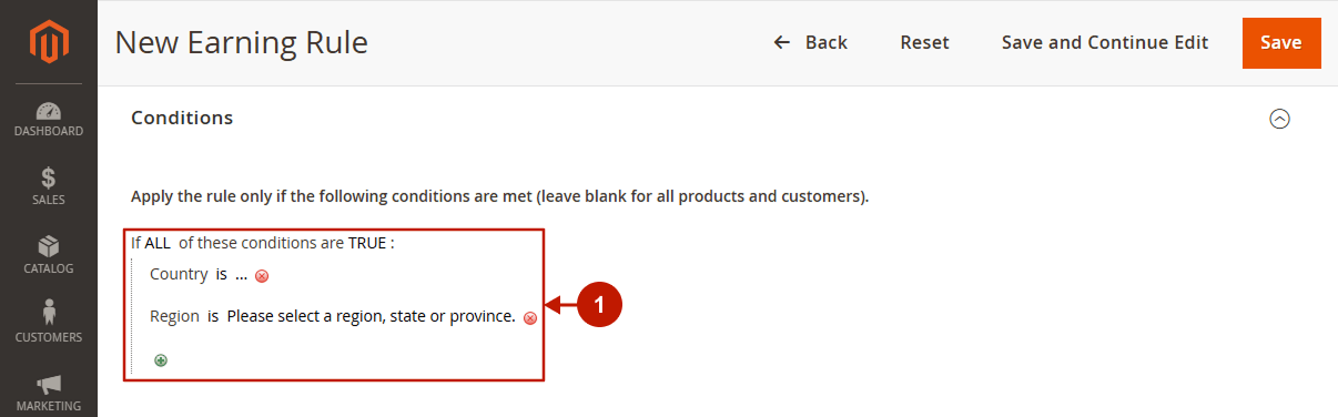 magento 2 reward points - account registration - conditions1