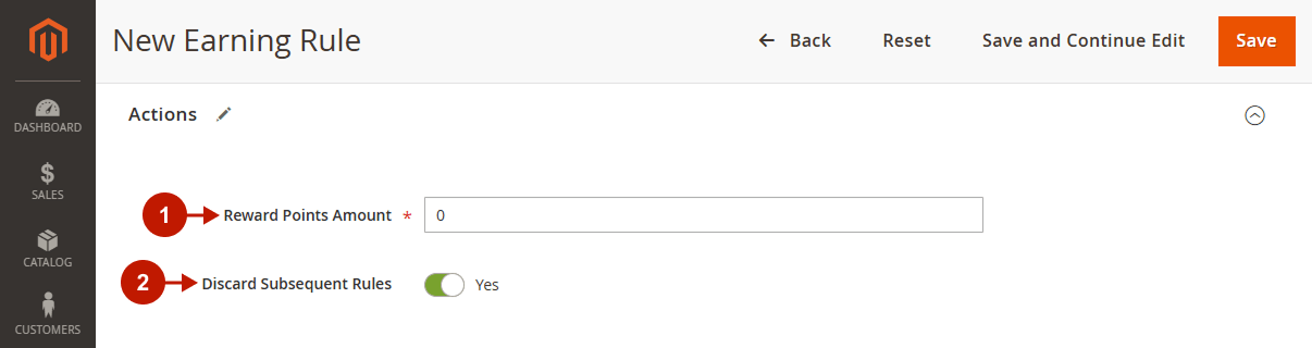 magento 2 reward points - newsletter subscription - actions1