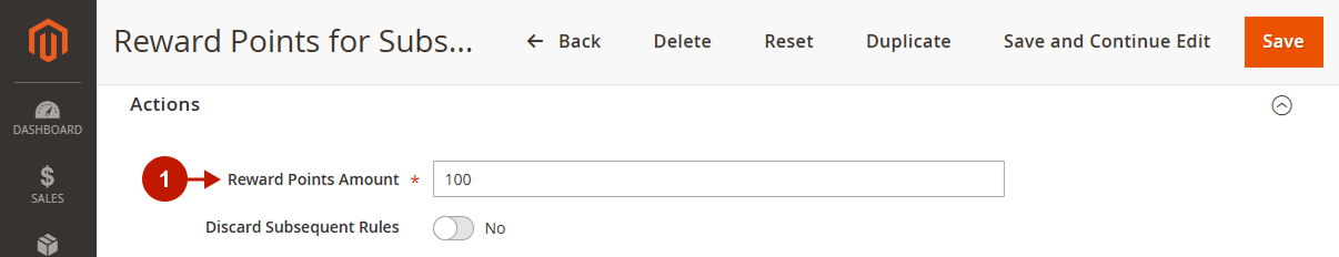 magento 2 reward points - newsletter subscription - example1