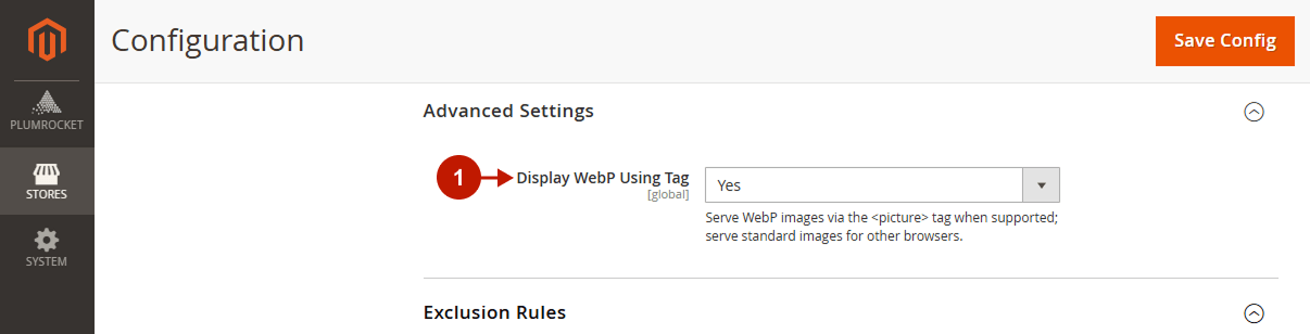 Magento 2 WebP Image Optimizer Extension - Advanced Settings