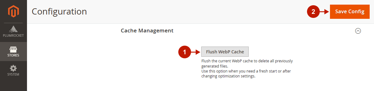 Magento 2 WebP Image Optimizer Extension - Cache Management