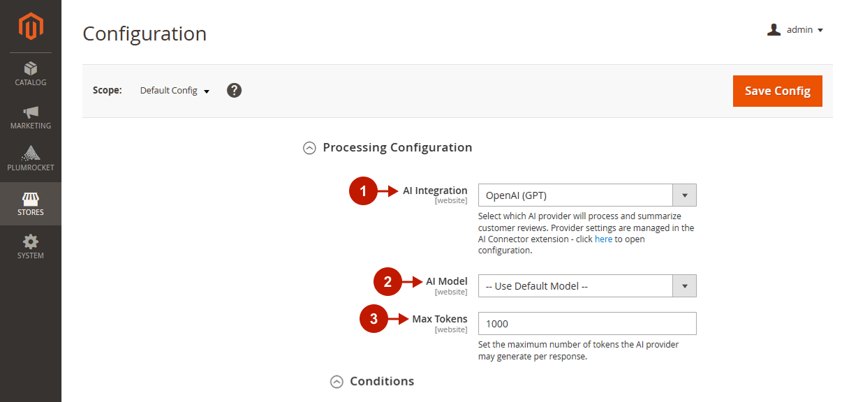 Magento 2 AI Review Manager AI provider and model selection for review summaries