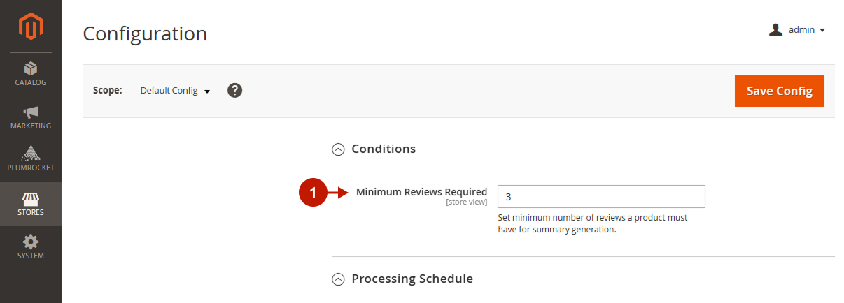 Magento 2 AI Review Manager minimum reviews required to generate a summary