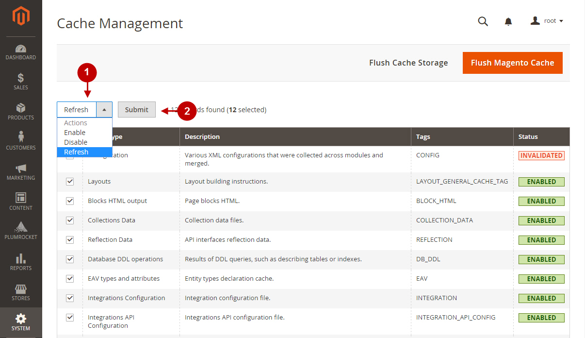 3 clear Magento 2 cache