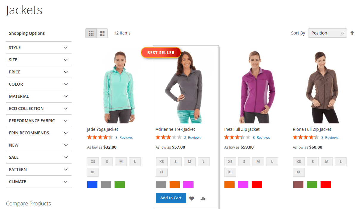 Examples of Product Label Usage on Magento 2 Pages — Customized label using custom CSS code — frontend