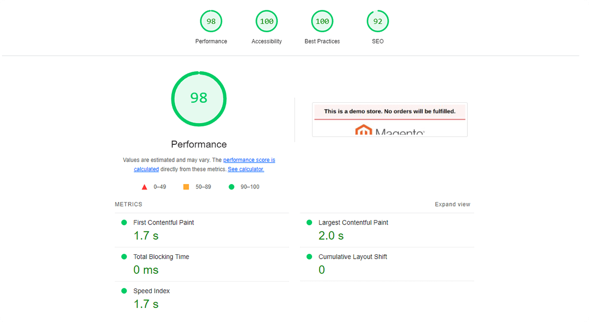 Hyvä VS Luma Performance on Mobile Devices: Hyvä's Category Page