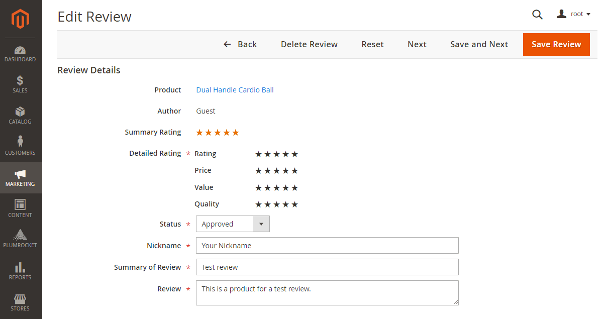 How to Manage Magento 2 Product Reviews — Edit the reviews