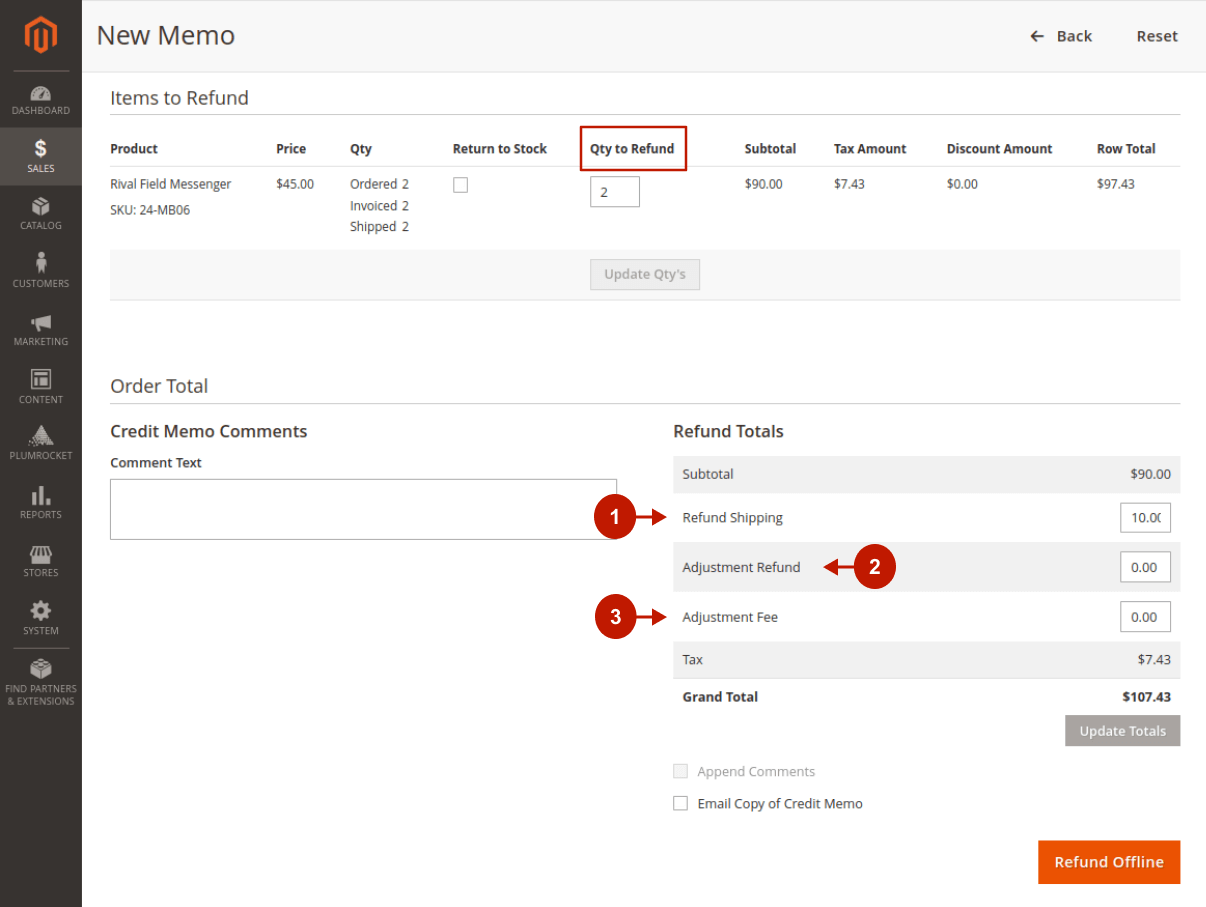 How to Create a Magento 2 Credit Memo - Step 3