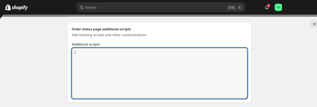 Method 2: navigate to the Additional Scripts section