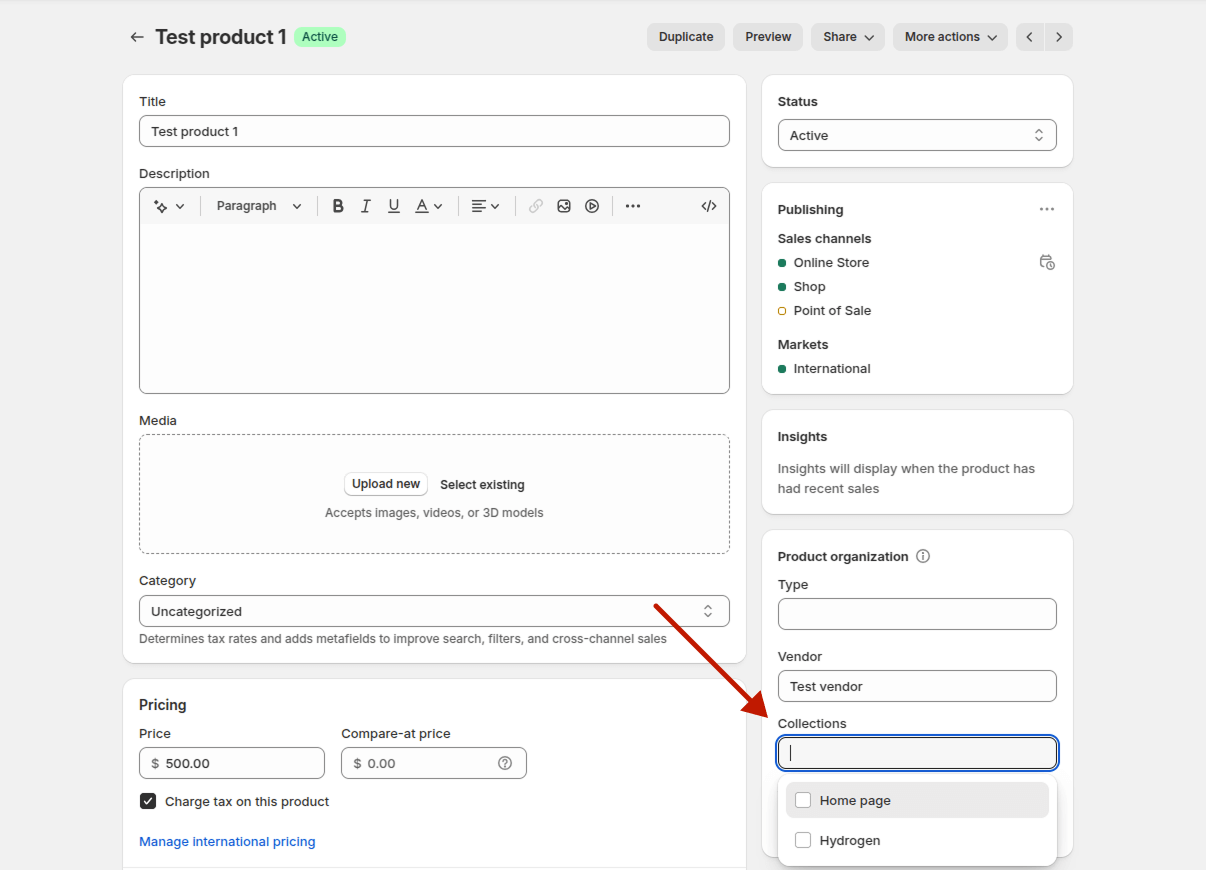 Add Products to a Manual Collection in Shopify: method #1