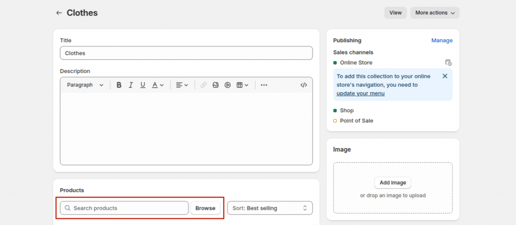 Add Products to a Manual Collection in Shopify: method #2