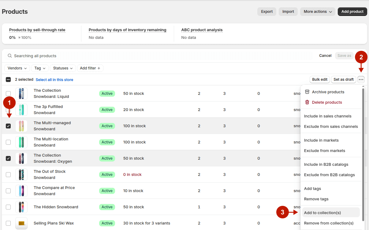 Add Products to a Manual Collection in Shopify: method #3