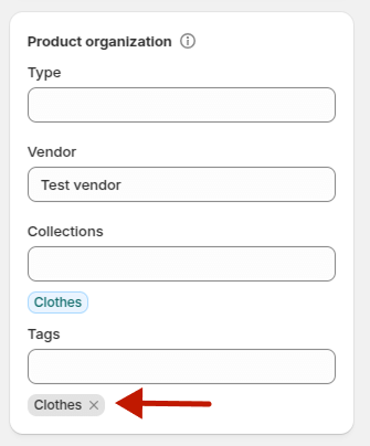 Add Products to a Smart Collection in Shopify: add a tag