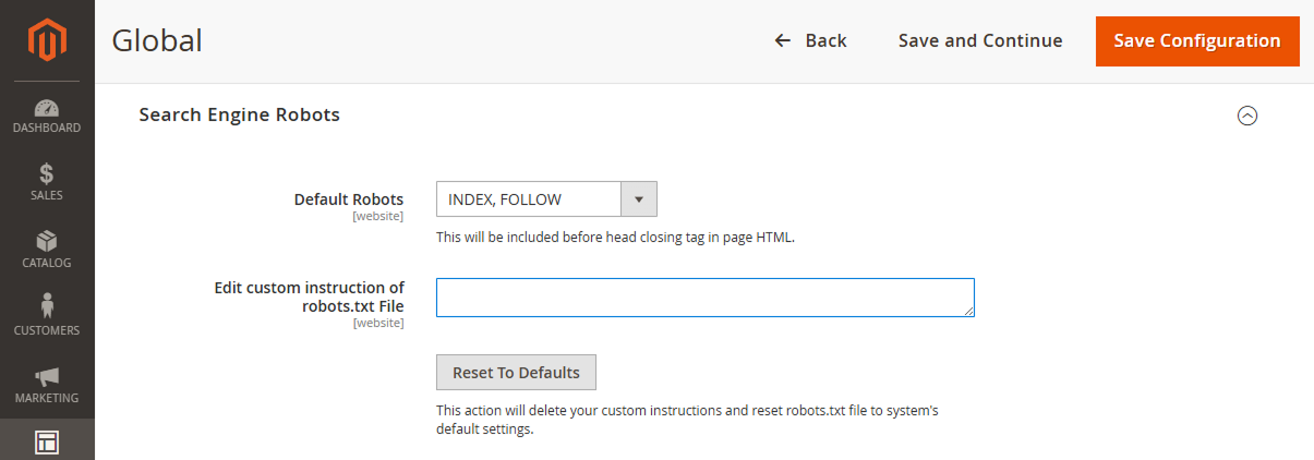 Magento 2 SEO: Manage Robot.txt Manage 