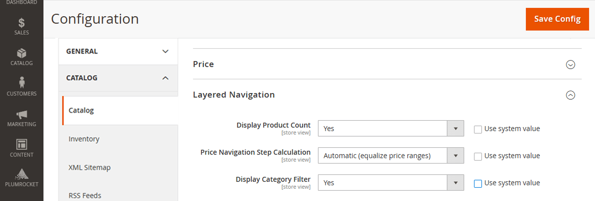How to Enable Layered Navigation in Magento 2: manage core settings