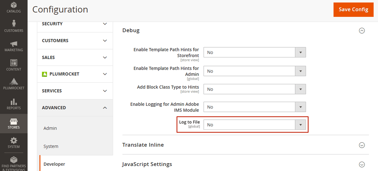 How to enable system.log and exception.log through the Magento Admin Panel