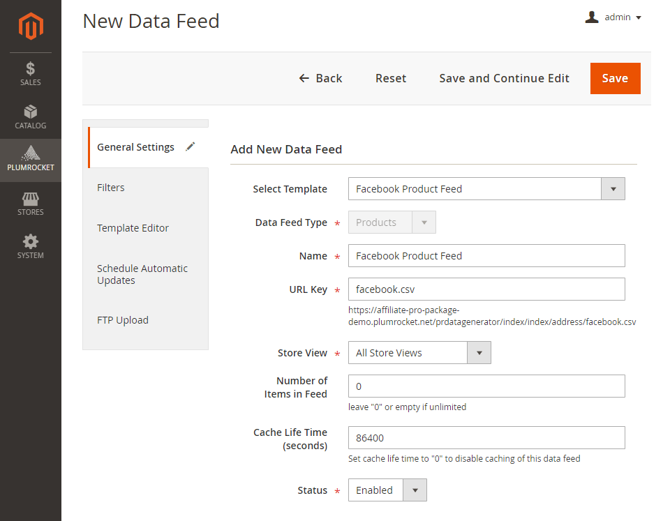 magento 2 facebook product feed: general settings