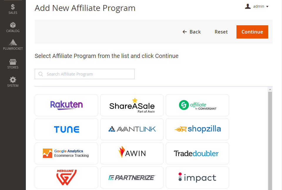 Magento 2 Affiliate Programs extension adding new affilaite program