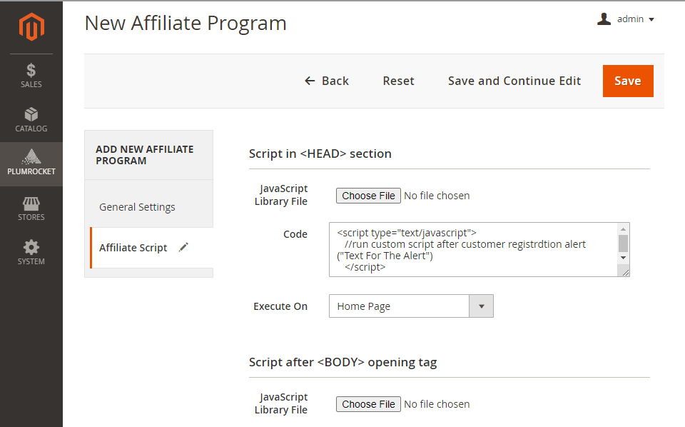 Magento 2 Affiliate Program extension adding custom affiliate program