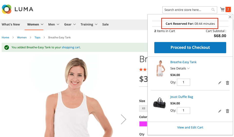 Magento 2 Cart Reservation Extension - Global timer