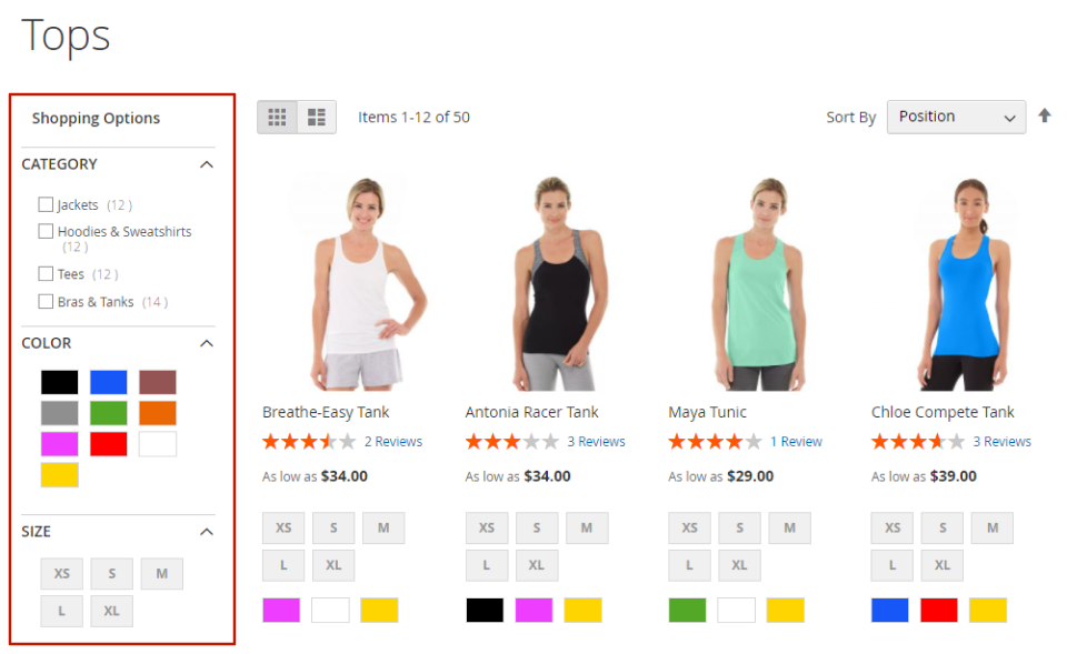 Magento 2 Vertical Layered Navigation