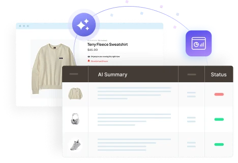 Review Summaries grid listing every AI-generated summary and its status