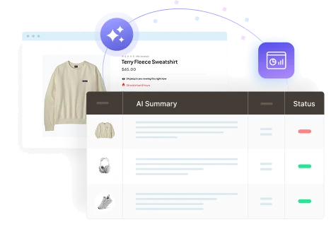 Review Summaries grid listing every AI-generated summary and its status