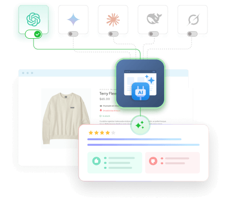 Switching between ChatGPT, Gemini, Claude and other AI providers for Magento 2 review summaries