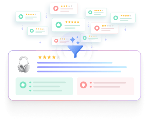Magento 2 product page showing an AI-generated review summary with pros and cons