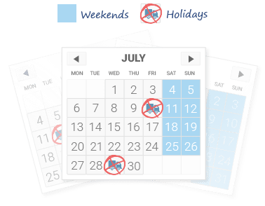 Exclude Weekends and Holidays