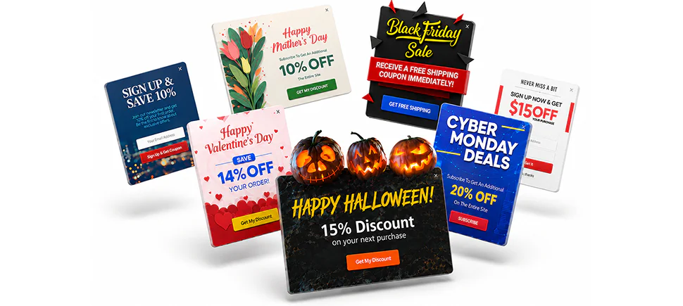 30+ built-in responsive newsletter popup themes for Magento 2