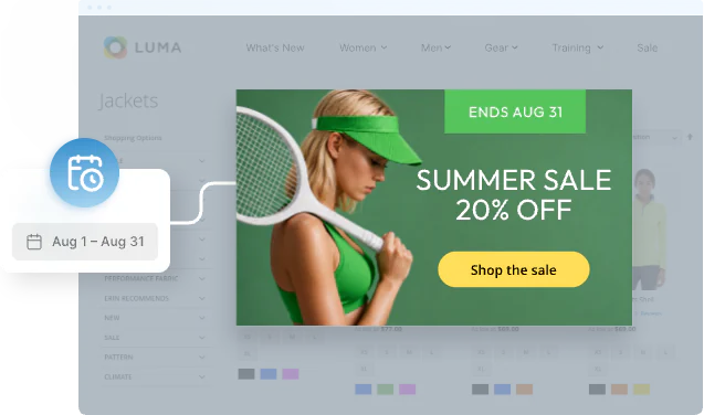 Popup schedule dates and store view restrictions