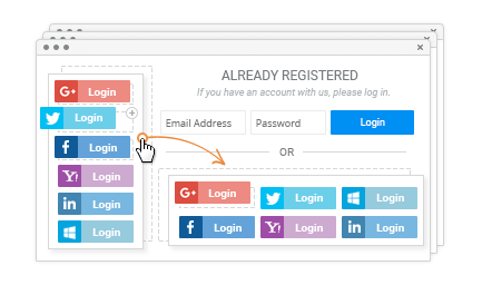 Display Social Login on Multiple Pages